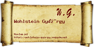 Wohlstein György névjegykártya