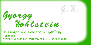 gyorgy wohlstein business card